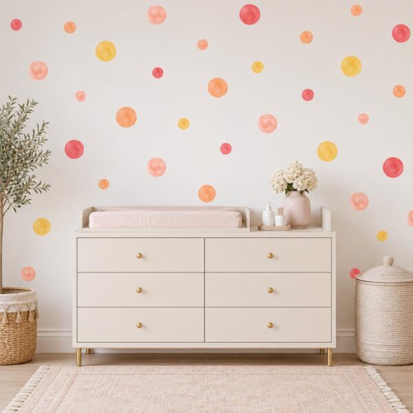 Pink Rainbow Polka Dots Textile Decal