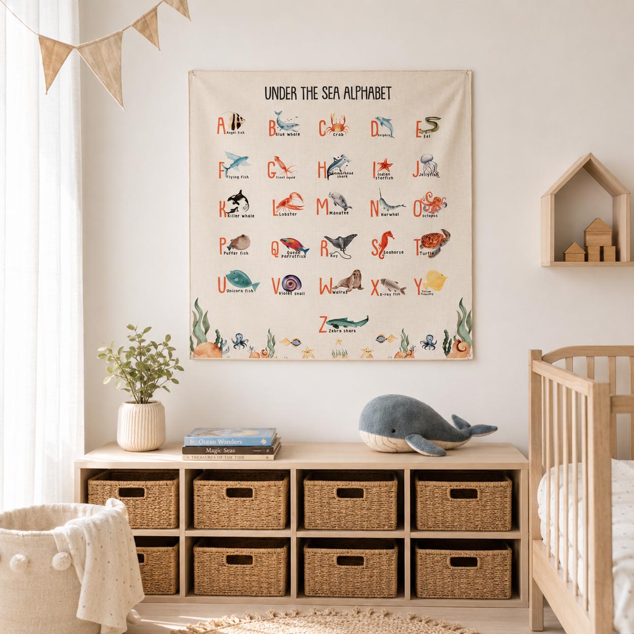 Sea Animals Alphabet Organic COtton Wall Decor (1)_1 Sea Animals Alphabet Organic COtton Wall Decor 1 1