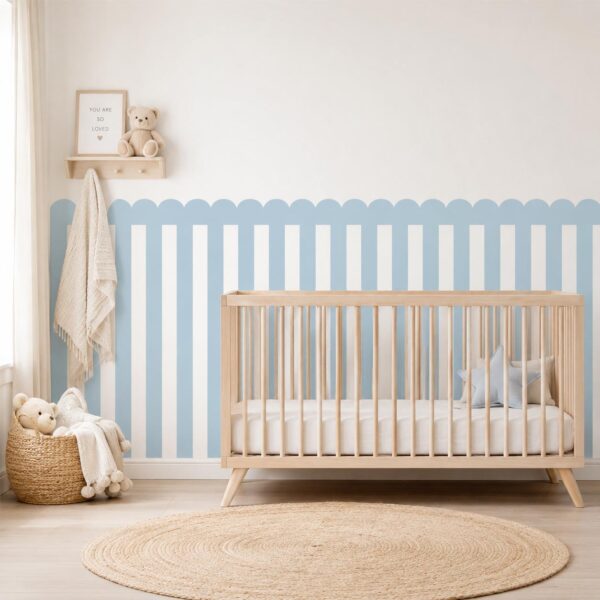 Striped Scalloped Wainscoting