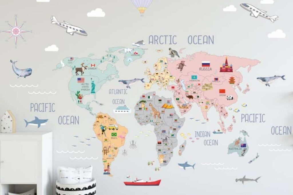 dosjunior World Map Decal