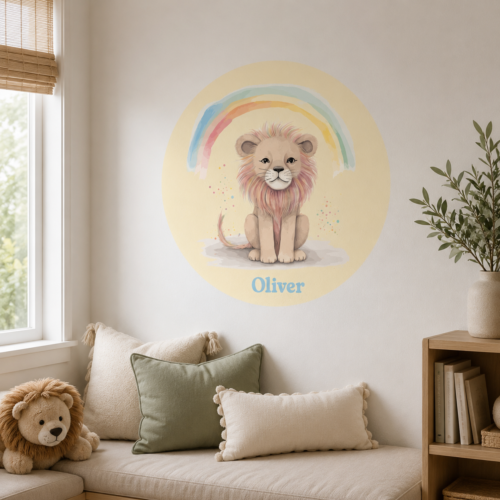 removable round animal name decal 6 1