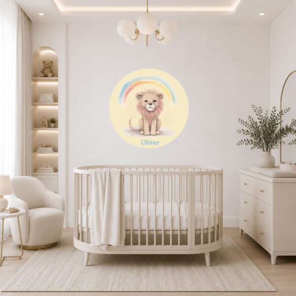 Custom Round Lion Textile Decal