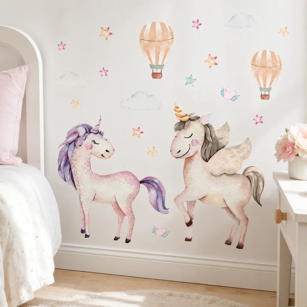 What does a modern unicorn bedroom mean in contemporary design? 2 Pagasus Decal 5