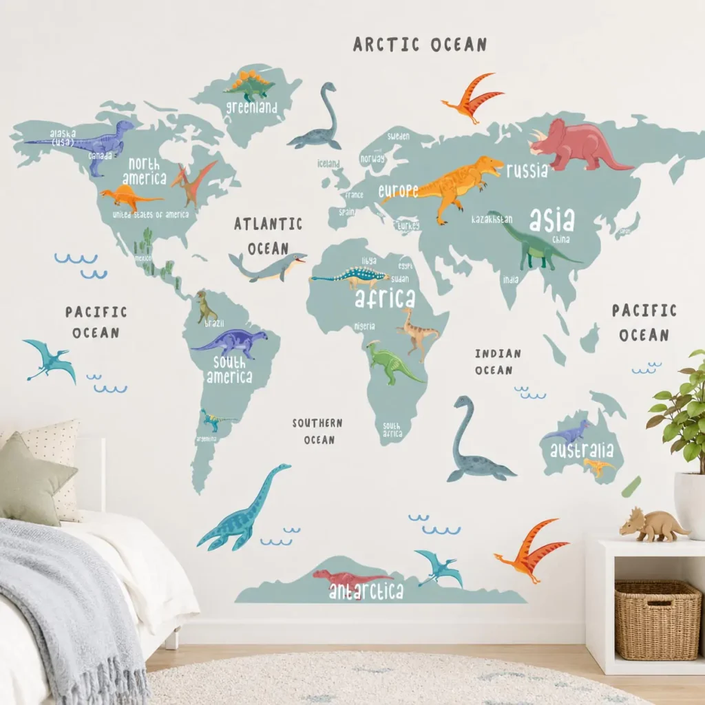 baby boy nursery ideas,  neutral boy nursery decor, modern baby room, nursery wall art, fabric wall decals, sage green nursery, small room nursery layout, minimalist room design