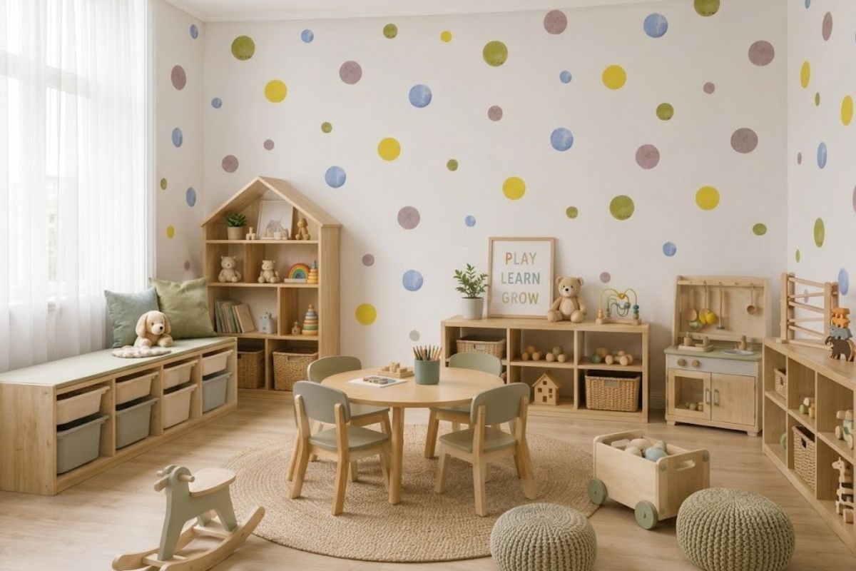 color psychology, sleep quality, sensory regulation, accent wall, visual noise, textless wall decor, non-toxic, zero-VOC, calming paint ideas, age brackets, organic aesthetic, light wavelengths, circadian rhythm, kids room colors